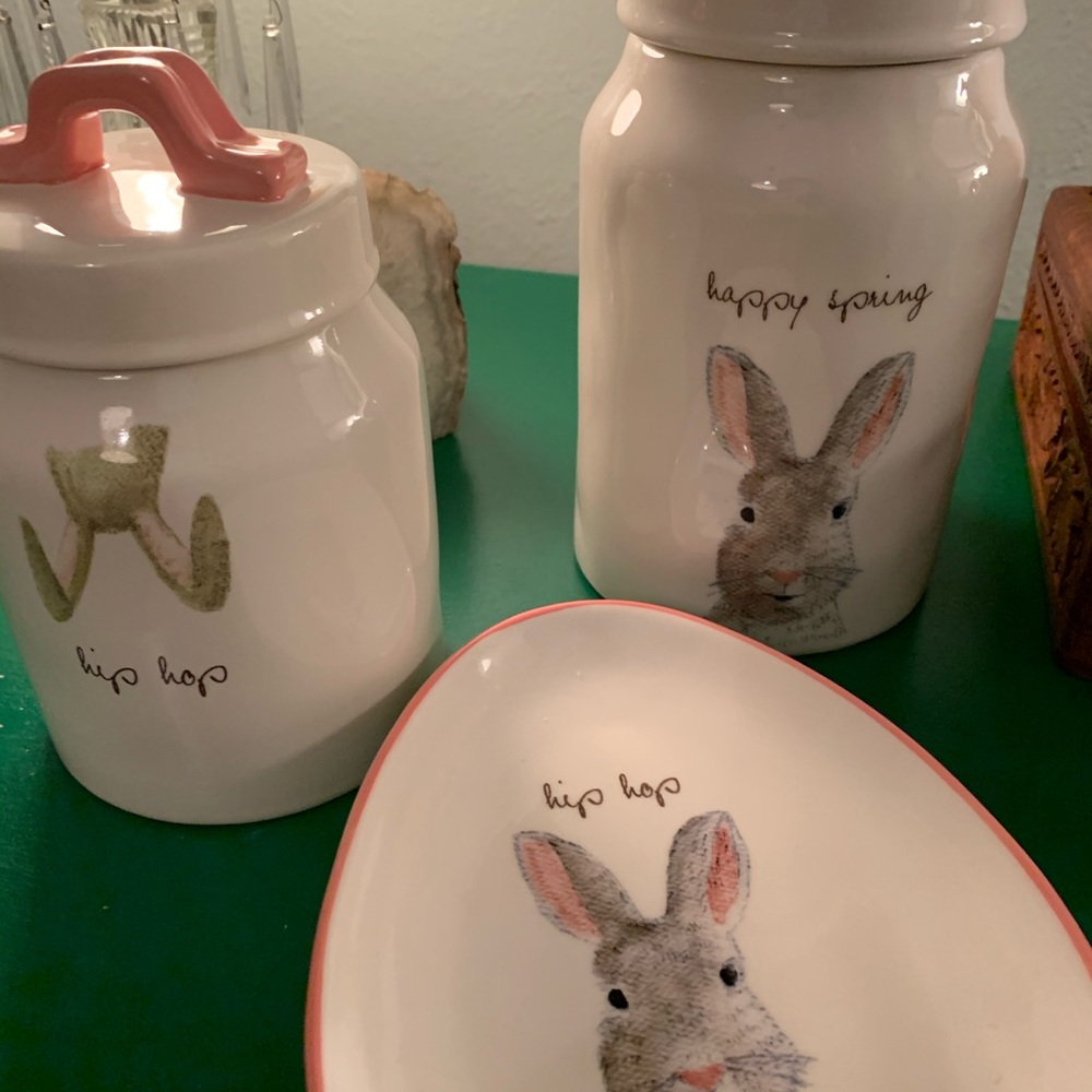 Rae Dunn Easter Canister and Plate Set
